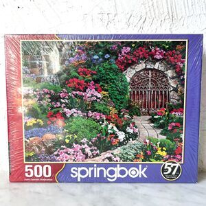 Springbok Wine Cellar 500 Piece Jigsaw Puzzle Flowers Ornate Gate 18 x 23.5 NEW